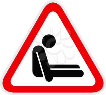 Triangular red Warning Hazard Symbol, vector illustration