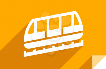 Funicular, transport flat icon, sticker square shape, modern color