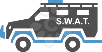 SWAT car - gray blue icon isolated on white background