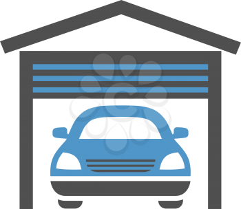 Garage - gray blue icon isolated on white background