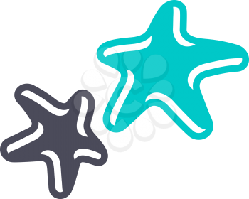 Starfish, gray turquoise icon on a white background