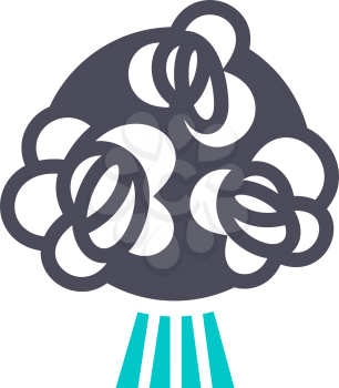 Bouquet flowers, gray turquoise icon on a white background