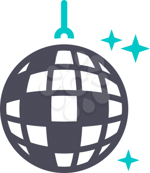 Disco ball, gray turquoise icon on a white background