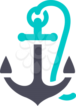 Anchor icon, gray turquoise icon on a white background