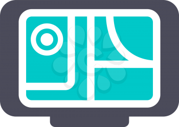 gps navigator, gray turquoise icon on a white background