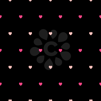 Black background with little colored hearts, simple vector for your love design