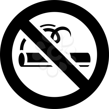 Prohibition sign, black forbidden symbol in the round shape