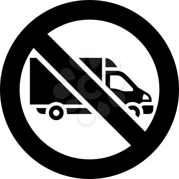 No truck or no parking forbidden sign, modern round sticker
