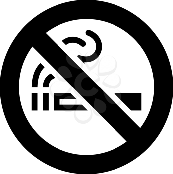 No smoking forbidden sign, modern round sticker