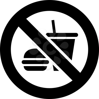 No food and drink forbidden sign, modern round sticker