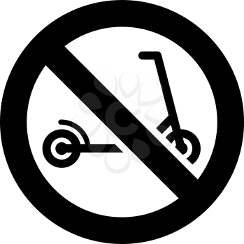 No push scooter forbidden sign, modern round sticker