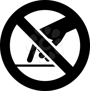 Do not touch forbidden sign, modern round sticker
