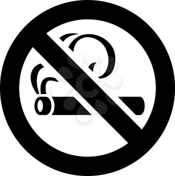 No smoking forbidden sign, modern round sticker