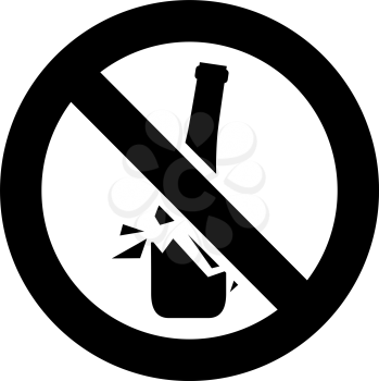 No broken glass forbidden sign, modern round sticker