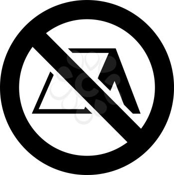 No camping forbidden sign, modern round sticker