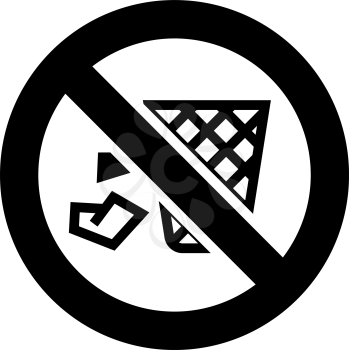 No trash forbidden sign, modern round sticker