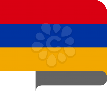 Flag of Armenia horizontal shape, pointer for world map