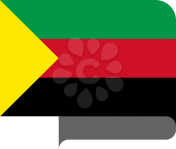 Flag of Azawad horizontal shape, pointer for world map