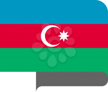 Flag of Azerbaijan horizontal shape, pointer for world map