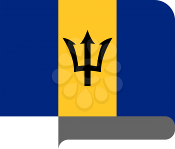 Flag of Barbados horizontal shape, pointer for world map