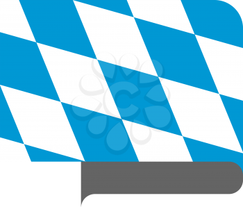 Flag of Bavaria horizontal shape, pointer for world map