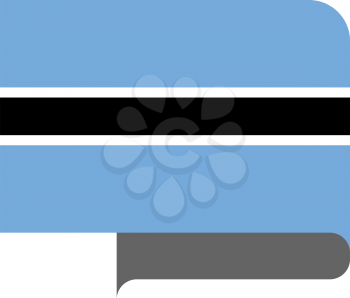 Flag of Botswana horizontal shape, pointer for world map