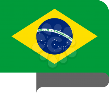 Flag of Brazil horizontal shape, pointer for world map