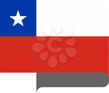 Flag of Chile horizontal shape, pointer for world map