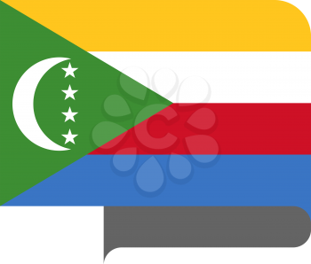 Flag of Union of the Comoros islands horizontal shape, pointer for world map