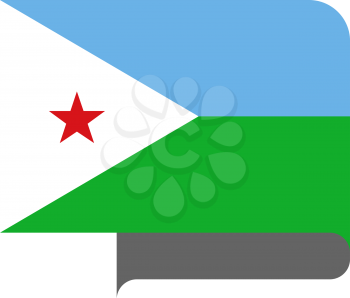 Flag of Djibouti horizontal shape, pointer for world map