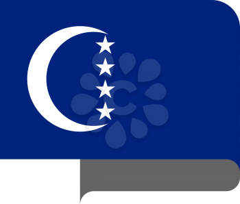 Flag of Grande Comore horizontal shape, pointer for world map