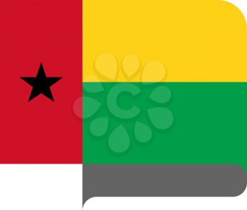 Flag of Guinea Bissau horizontal shape, pointer for world map