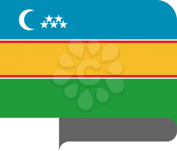 Flag of Karakalpakstan horizontal shape, pointer for world map