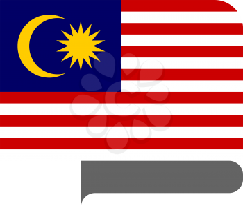 Flag of Malaysia horizontal shape, pointer for world map