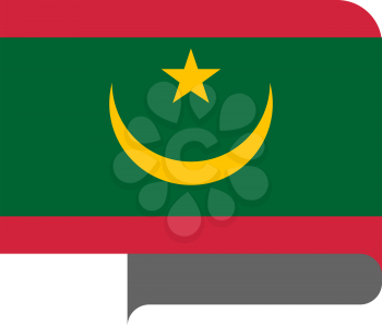 Flag of Mauritania new horizontal shape, pointer for world map