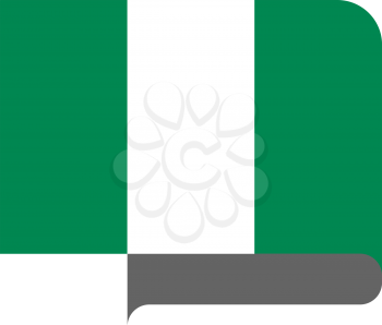 Flag of Federal Republic of Nigeria horizontal shape, pointer for world map