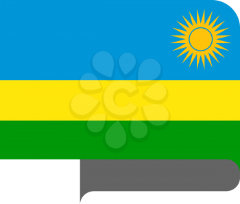 Flag of Rwanda horizontal shape, pointer for world map