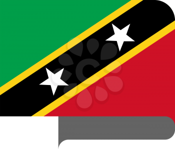 Flag of Saint Kitts and Nevis horizontal shape, pointer for world map