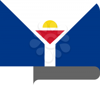 Flag of Saint-Martin horizontal shape, pointer for world map