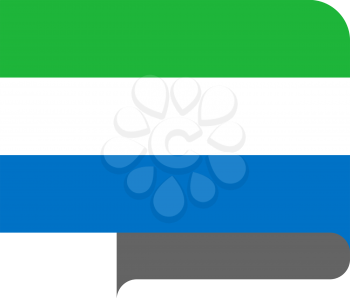 Flag of Sierra Leone horizontal shape, pointer for world map