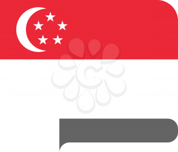 Flag of Republic of Singapore horizontal shape, pointer for world map