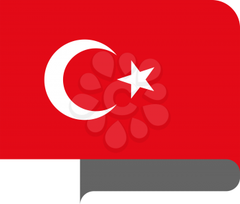Flag of Republic of Turkey horizontal shape, pointer for world map