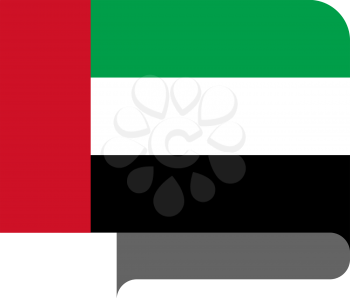 Flag of United Arab Emirates horizontal shape, pointer for world map