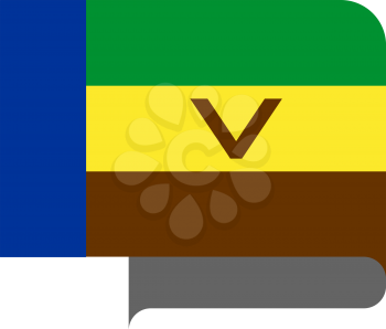 Flag of republic Venda horizontal shape, pointer for world map