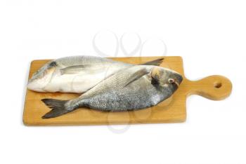 Royalty Free Photo of Fish on a Cutting Board