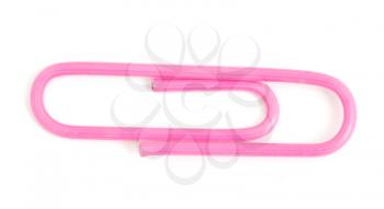 A colorful paper clip against a white background