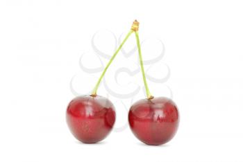 sweet cherry isolated on white