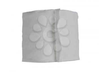 Full toilet paper roll isolated on pure white background 