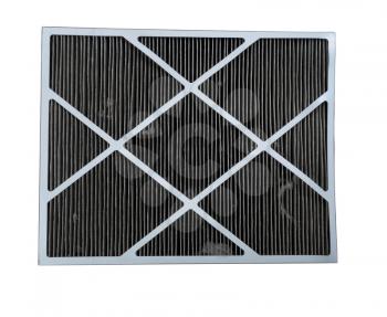 Dirty air filter from home air conditioner isolated on a white background 