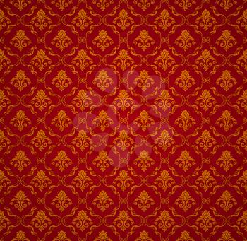 Red Seamless wallpaper pattern, vector